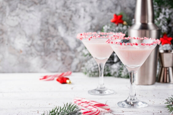 Virgin candy cane cocktail